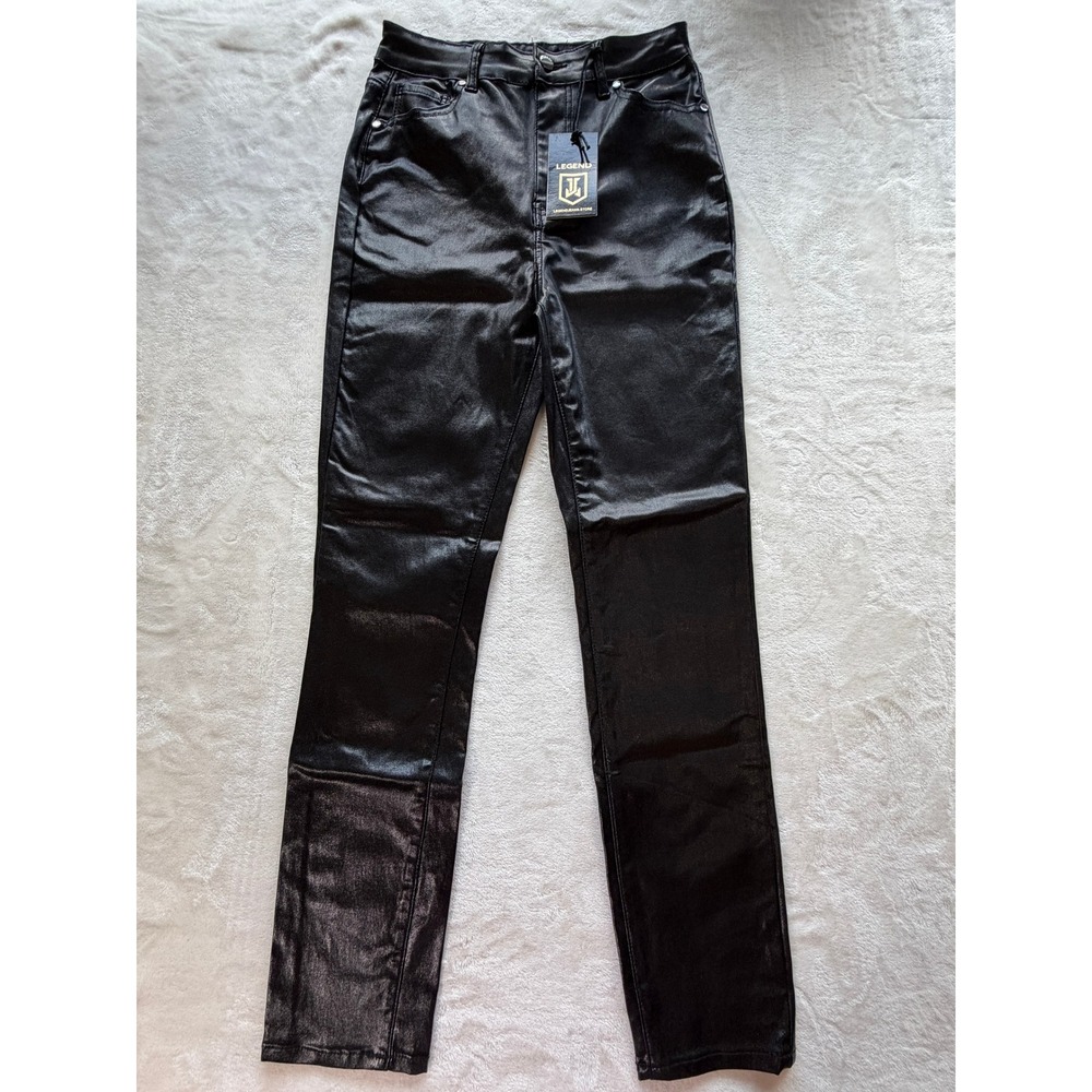 Legend Metallic Black Skinny Fit Pants Womens Size XL NWT LG-SKINNY-VL051